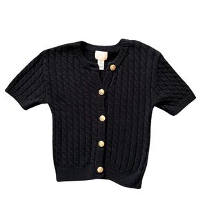 H&M Cable Knit Cardigan With Gold Buttons XXS